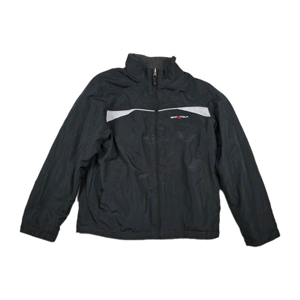 ZeroXposur Reversible Jacket Boys XL 18/20 Black Gray Fleece Windbreaker Zip Up